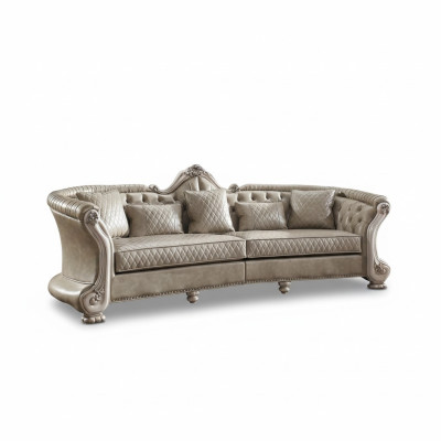 Liela XXL dīvāna gulta (sofa) klasiskā mēbeļu auduma dīvāns ar četrām vietām baroka stilā.