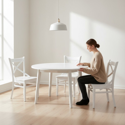 Ess Stuhl Zimmer Set Sitz Garnitur 4x Stühle Moderne Polster Design Textil Holz  - Ēdamistabas komplektā ietilpst 4 krēsli ar modernu uzvalku dizainu. Tekstils un koksne.