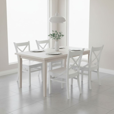 Ess Stuhl Zimmer Set Sitz Garnitur 4x Stühle Moderne Polster Design Textil Holz  - Ēdamistabas komplektā ietilpst 4 krēsli ar modernu uzvalku dizainu. Tekstils un koksne.