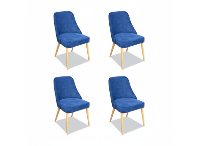 Elegants moderns koka ēdamistabas mēbeļu komplekts 4 krēsli luksusa jauns zils jauns