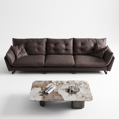 Sofa 4 vietu dīvāns Luxus mākslīgā āda big Polster 260 cm dizainera mēbeles