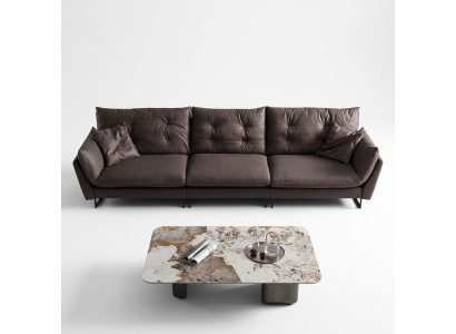 Sofa 4 vietu dīvāns Luxus mākslīgā āda big Polster 260 cm dizainera mēbeles