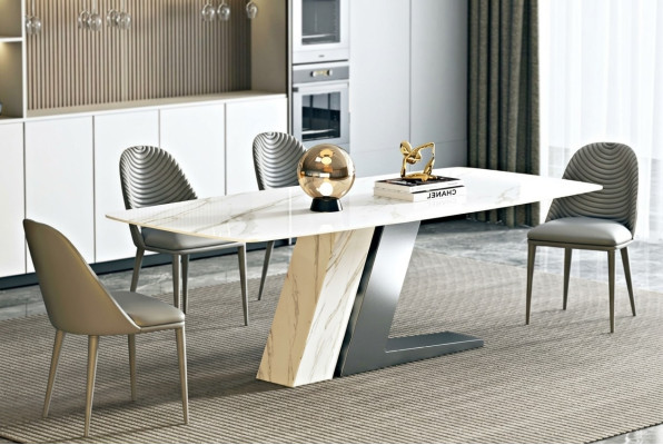 Ess tisch marmor bonzen tische wohn zimmer italien luxus designer edelstahl neu = Ēst galds marmors manta istabas itāļu luksusa dizainera nerūsējošais tērauds jauns