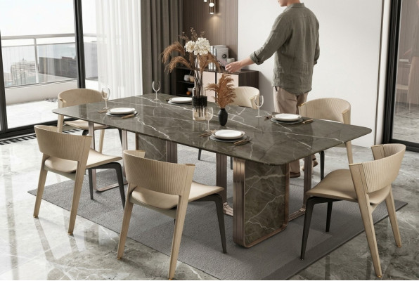 Dizainera polsteris luksusa galds galdi 240x100 ēdamgaldi marmora ēdamgalds ēdamistaba