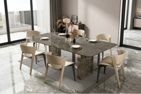 Dizainera polsteris luksusa galds galdi 240x100 ēdamgaldi marmora ēdamgalds ēdamistaba
