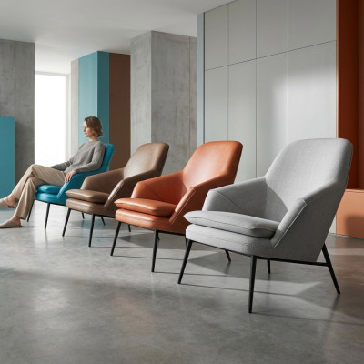 Krēsla dizains Dīvāns Sofa atpūta Tekstils Lounge Luksuss Ādas klubs Polster