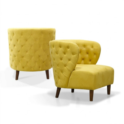 Dzeltenais Chesterfield krēsls xl Tekstils audums Dīvāni Radoši mēbeles Dīvāni