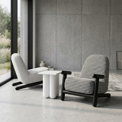 Luksusa dizaina mēbeles Moderns dizaina krēsls 63*80cm auduma dzīvojamistabā.