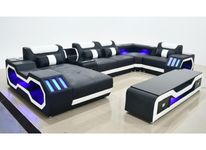 Dzīvojamās telpas dizains Moderns stūrala sofa U-formas sofa Dzīvojamās telpas jauni polsterēti sofa