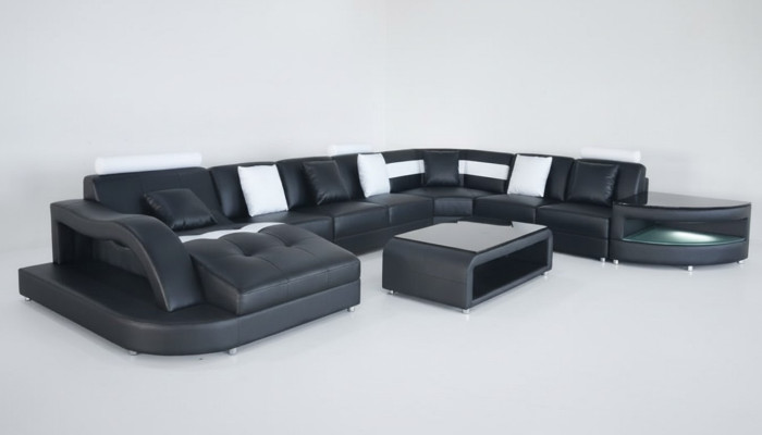 Stūrgalda U-formas dzīvojamā telpa Dīvāns Sofa Stūrains Auduma Dīvāni Mēbeles Āda