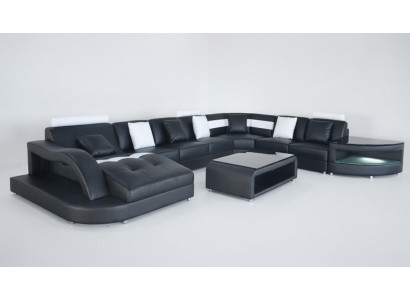 Stūrgalda U-formas dzīvojamā telpa Dīvāns Sofa Stūrains Auduma Dīvāni Mēbeles Āda