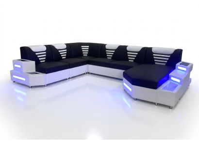 Dizaina Modern's dīvāns Ecksofa U formas ādas dīvāns dzīvojamai platībai Ecksofa