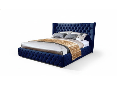 Gultas Chesterfield Desi180x200gn divguļamais gults Mēbeles Polster Tekstils zils Gulta Jauna