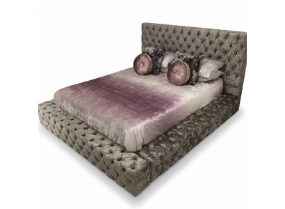 Chesterfield divguļamā gulta mēbeles 180x200 auduma iesaiņojumā Tekstile gultas dizains luksusa dizains ietvaru