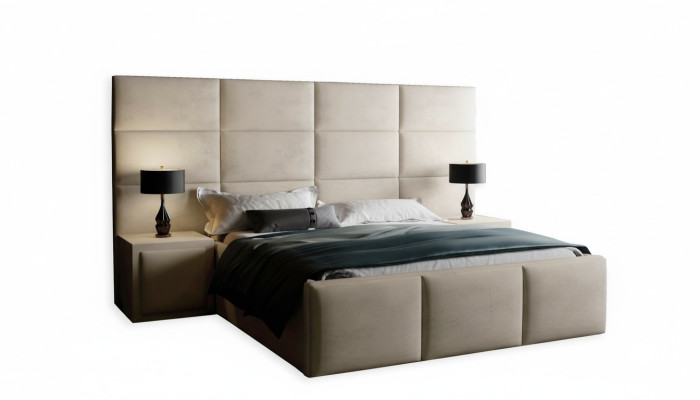 Boxspring dizaina gulta gultas laulības matracis guļamistabā luksusa viesnīcā.