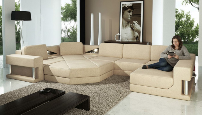 Stacionārā stūra gumijas dīvāns auduma dīvāni sofa sofa U formas dzīvojamo zonu mēbeles jaunas