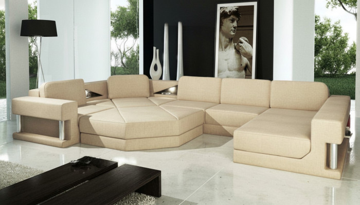 Stacionārā stūra gumijas dīvāns auduma dīvāni sofa sofa U formas dzīvojamo zonu mēbeles jaunas