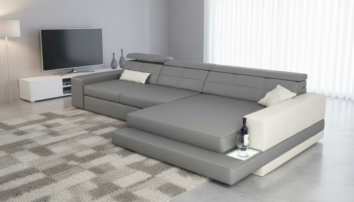 XXL Dīvāns stūra dīvāns ādas dzīvojamo telpu sofa Modernās dizaina L-formas dīvāns