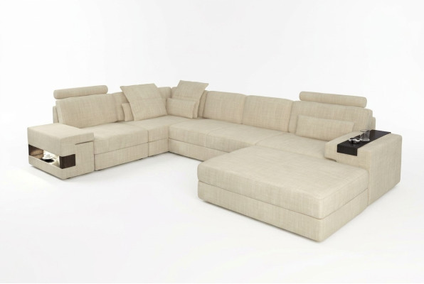 Tekstilsofa L-formas dīvāns Mēbeles Dzīvojamā Istaba Stūris Dizains Moderns Mīksts Stils 2 gab. komplekts