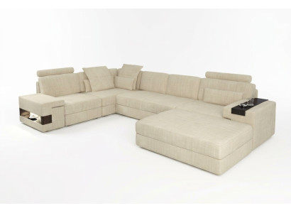 Tekstilsofa L-formas dīvāns Mēbeles Dzīvojamā Istaba Stūris Dizains Moderns Mīksts Stils 2 gab. komplekts