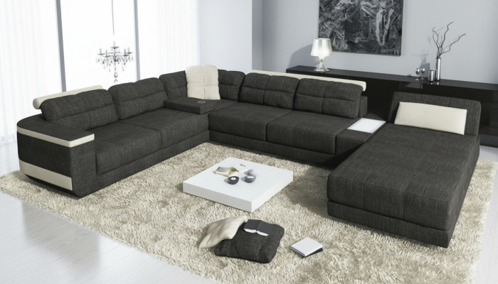 Dizainera U-formas stūra dīvāns XXL dzīvojamais lelde Sofa Couch polster Sofa stūris jaunais