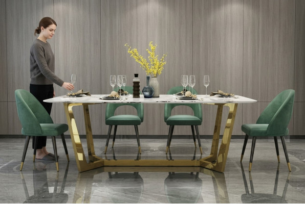 Tērauda galds Luksusa galdi Moderna ēdamistabas mēbeles ēdamgaldi 140x80cm Metāls