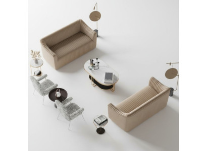 Sofas komplektā 2+2 mīksti ergonomiski mēbelu komplekti ar dizainu, kur var labi atpūsties.