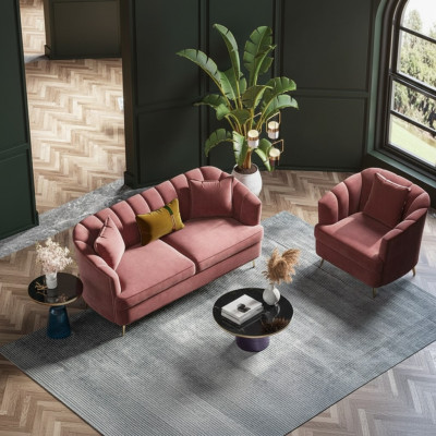 Sofas - gultas komplekts 3+1 vietas dizaina dīvāns Lounge dīvāns Stūra dīvāns Samta mēbeles