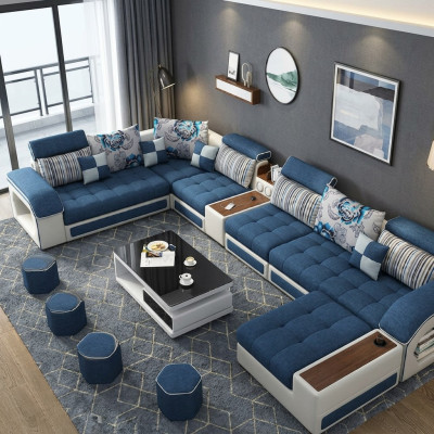 Stūra dīvāns U-formas polster moderns relaksējošs sēdeklis luksusa mēbeles dzīvojamās telpas sofa dīvāns.
