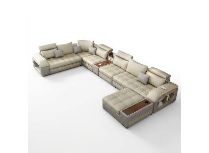 Esošais sofa U formas sēdvieta mēbeles dzīvojamajā istabā, luksusa apdare moderns atpūtas dīvāns.