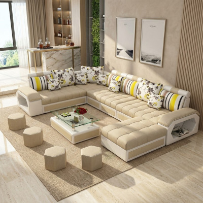 Dīvāns Mēbeles Dzīvojamais Interjers Luksusa Sofas Stūra Dīvāns U-formas Polster Modernie Relaksējošie Sofas
