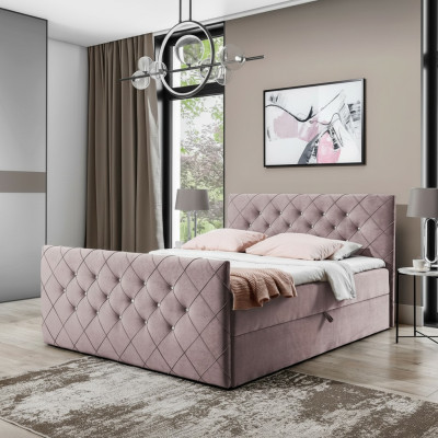Chesterfield divguļamais numeris ar atsperu iespēju, dizaina divguļamais gultas numurs, hotela gulta ar gultas kasti, jauna.