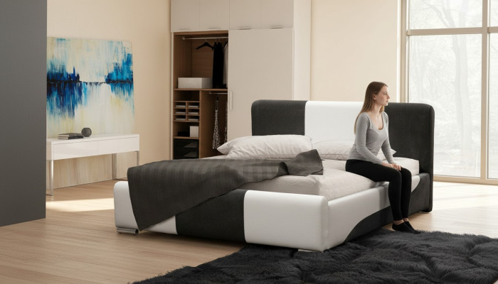 Gultas Gultas rāmis Guļamistabas dizains Dubults Viesnīca Moderns Audums 160x200 Gultas Jauni