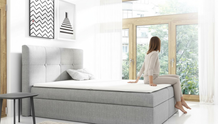 Boxspringviesīgais gultas dizains Dubulta viesnīcas Modernais gulta guļamistabas gultas 160cm.