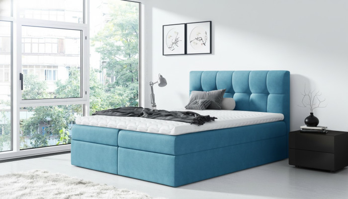 Gulta Laužu gulta Boxspring gulta Divgulta Moderna Zila Guļamistaba Gultas 160x200