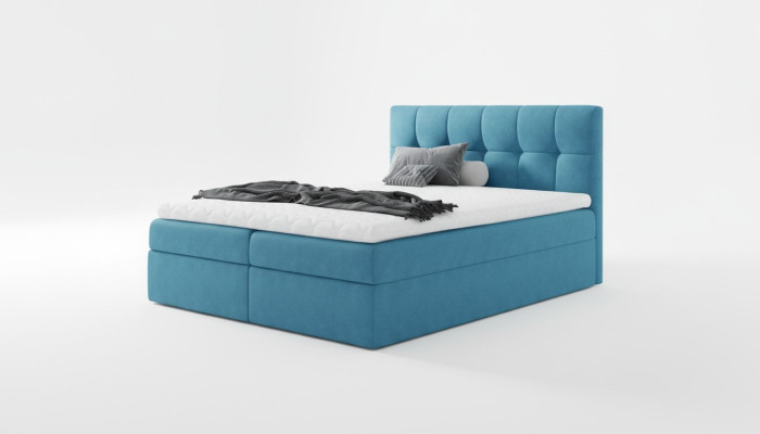 Gulta Laužu gulta Boxspring gulta Divgulta Moderna Zila Guļamistaba Gultas 160x200