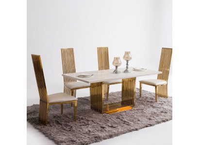 Luksusa galda metāla ēdamgalds "Mega Design" metāla galdi 140x80 ēdamistabas mēbeles