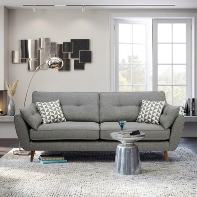 Polstermēbelis Sofa 2-vietīgs Tekstils Sēdeklis Dizains Dīvāns Sofas Audums Pelēks 226 cm Jauns