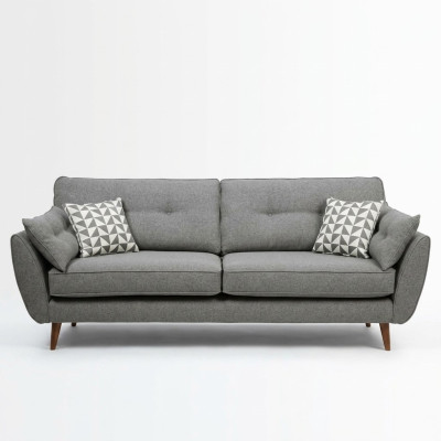 Polstermēbelis Sofa 2-vietīgs Tekstils Sēdeklis Dizains Dīvāns Sofas Audums Pelēks 226 cm Jauns