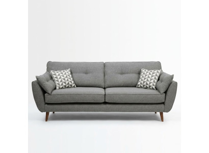 Polstermēbelis Sofa 2-vietīgs Tekstils Sēdeklis Dizains Dīvāns Sofas Audums Pelēks 226 cm Jauns