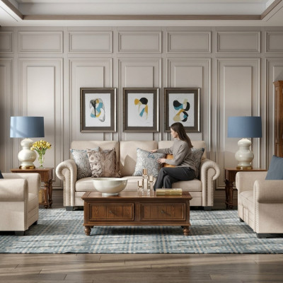 Sofas komplekts 321 sēdvietas auduma dīvāns dizaina dīvāns paliktni