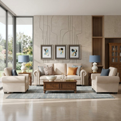 Sofas komplekts 321 sēdvietas auduma dīvāns dizaina dīvāns paliktni
