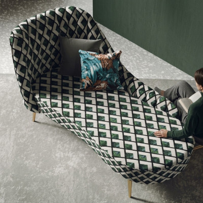 Tekstilija ērtam krēslam Guļvietu grīdā Polster guļvieta Sofa šezlongs Relax Club Furniture