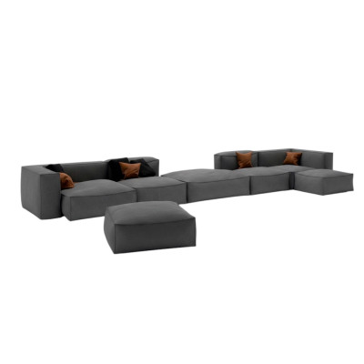XXL luksusa dīvāns ar auduma pārklājumu dzīvo telpu dizainam 590 cm.