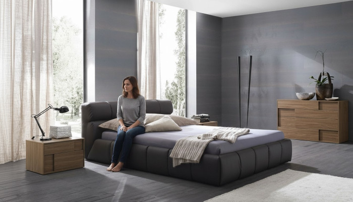 Gulta guļamistaba ādas 180x200cm jauna gulta apdare dizains luksuss