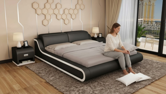 Guļamistabas dizains 180x200 Jauni mēbeļu luksusa moderni gultas pārvalki