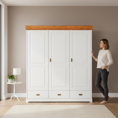 Skapji lauku stila garderobe koka skapis XXL skapis plaukts