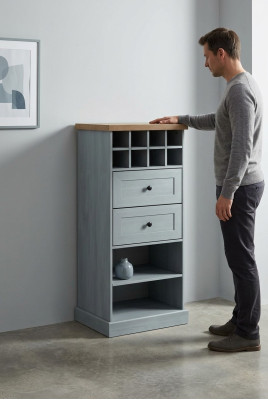 Country White Cabinet Chest Lowboard Sideboard Wooden Buffet Dresser Sideboard