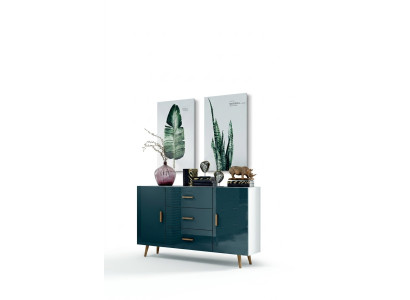 Kumodes Dzīvojamās istabas skapis 140cm XL Zemas plaukti Moderns koka kumods Sānu skapis