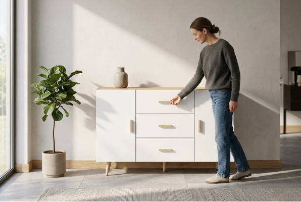 Komodas plaukti 140 cm skapji plaukti uzglabāšana augstā spīdumā Jauns komoda mēbele